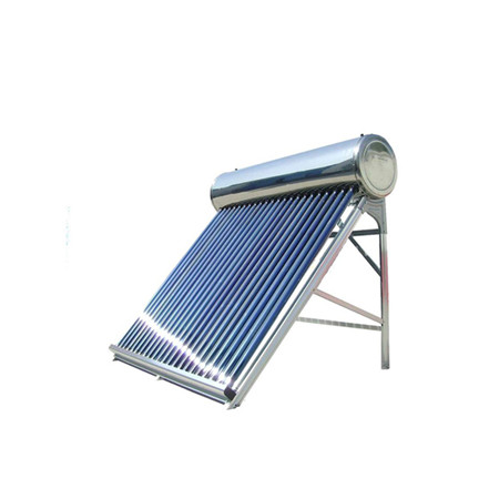 Jaettu paineistettu aurinkoisen vedenlämmitinjärjestelmä koostuu litteästä aurinkokeräimestä, pystysuorasta kuuman veden varastosäiliöstä, pumppuasemasta ja laajennusastiasta